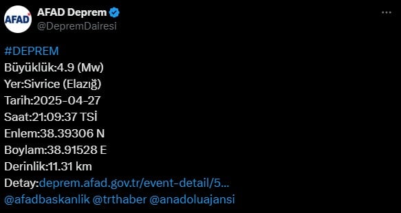 AFAD Deprem Verisi