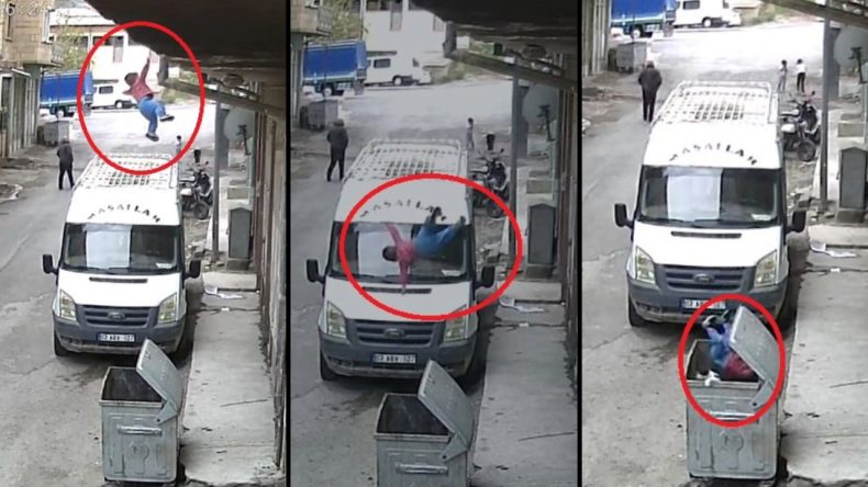 İkinci Kattan Çöp Konteynerine Düştü