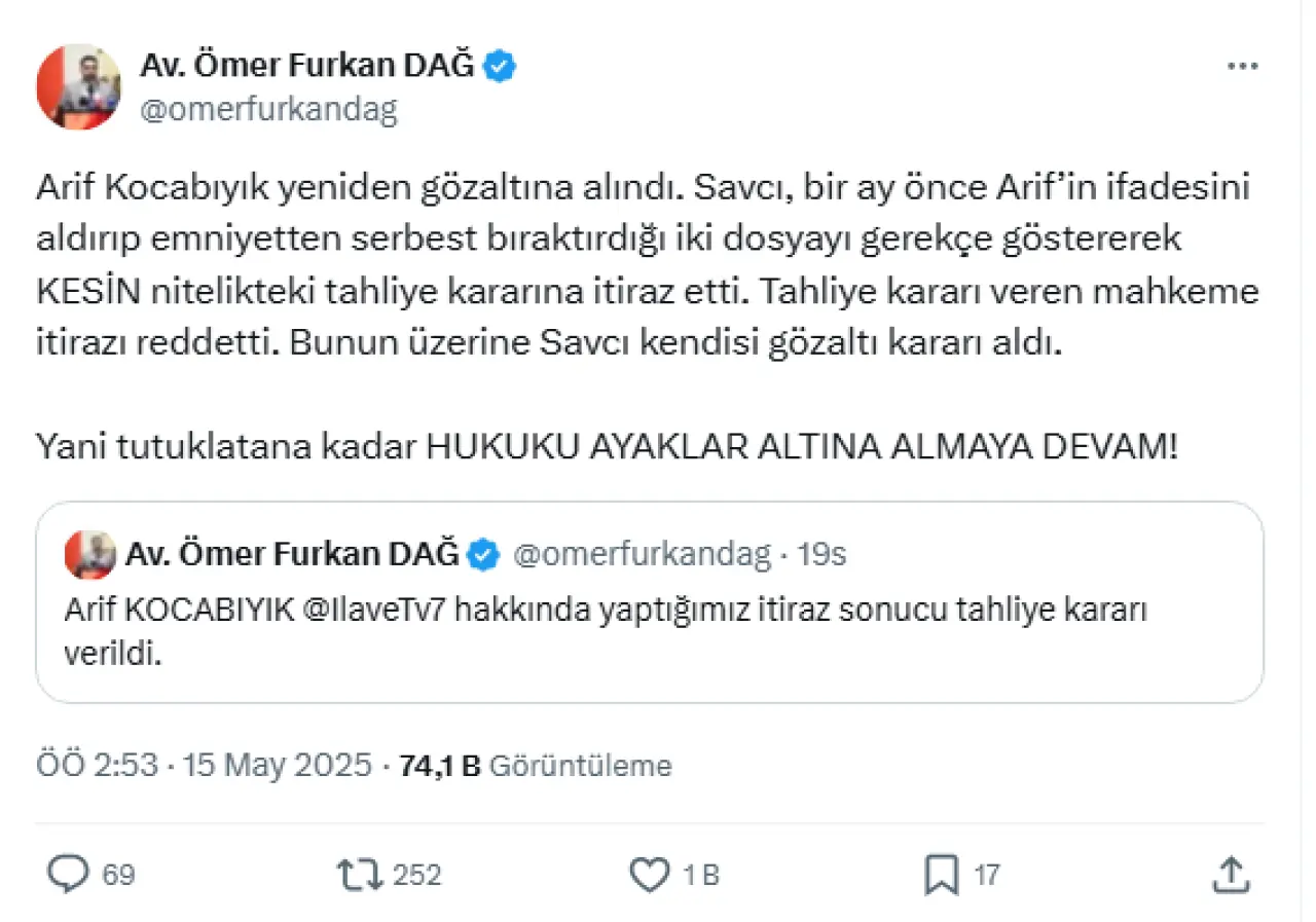Arif Kocabıyık Gözaltında