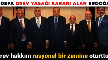 21 Defa Grev Yasağı Kararı Alan Erdoğan: Grev Hakkını Rasyonel Bir Zemine Oturttuk