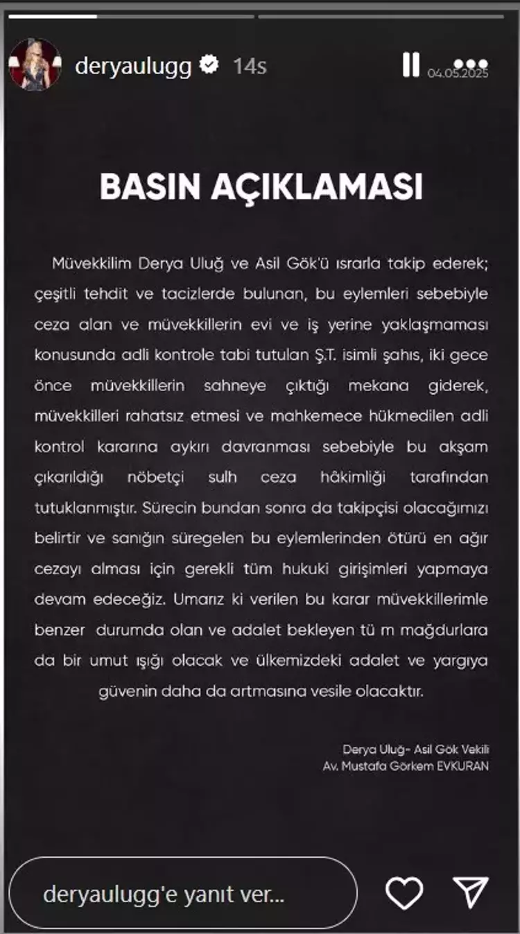 Derya Uluğ Rahat Nefes Aldı