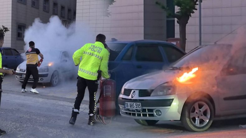 Acil Servis Önünde Yangın Paniği