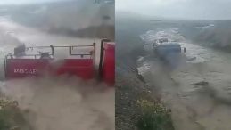 Ankara Ayaş’ta İtfaiye Aracı Sele Kapıldı