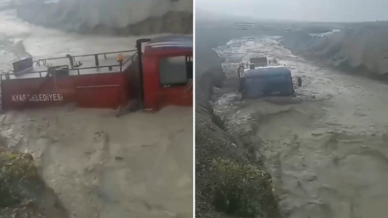 Ankara’da Sağanak: İtfaiye Aracı Sele Kapıldı
