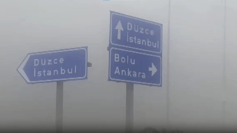 Bolu D100’de Yoğun Sis Etkisi