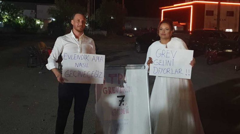 Düğünün Ardından Grev Alanına Geldiler: Dikkat Çeken Bir Çağrı!
