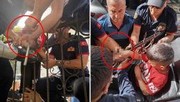 Dut Yerken Eli Korkuluk Demirine Saplandı