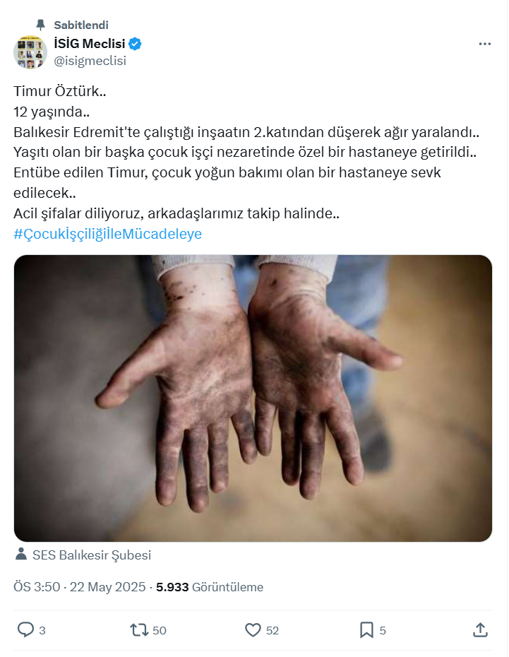 Çocuk İşçi Hastaneye Kaldırılıyor