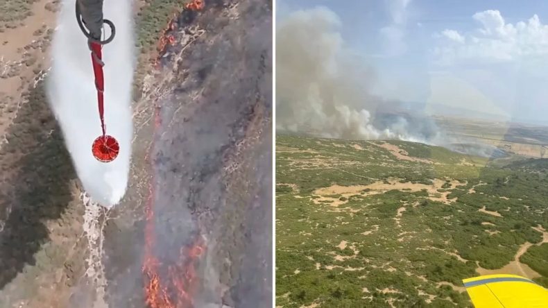 Foça’da Yangın Çıktı