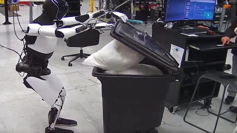 İnsansı Robot Optimus’un Yeni Yetenekleri: Çöp Atma ve Temizlik Görevleri