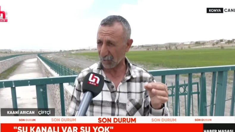 Konya’da Su Akmayan Su Kanalı: Çiftçi Kaani Arıcan Anlatıyor