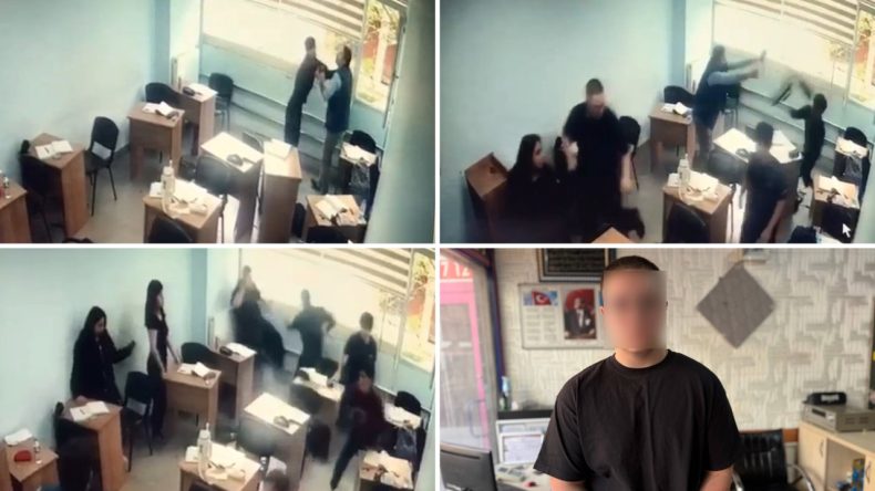 Kurs Merkezinde Korkunç Anlar: Sınıfa Giriş Ve Öğrenciye Saldırı