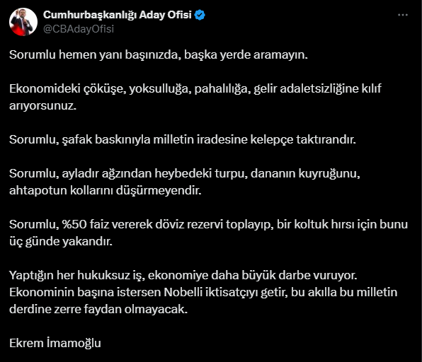 İmamoğlu Açıklama Yaparken