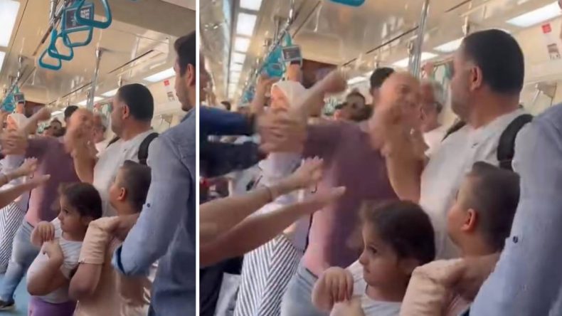 Marmaray’da Çocuklarının Yanında Darbedildi