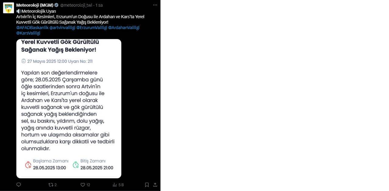 Meteoroloji Uyarısı