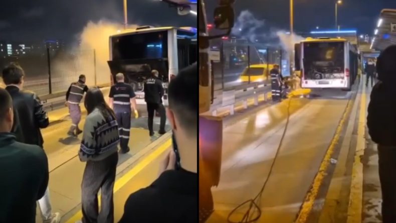 Okmeydanı’nda Metrobüs Yangını