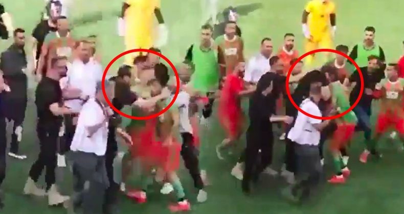 Polis Futbolcuya Kafa Attı: Sahada Ortalık Karıştı