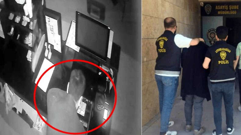 Sabıkalı Hırsızın İlginç Yöntemi Güvenlik Kamerasına Yansıdı