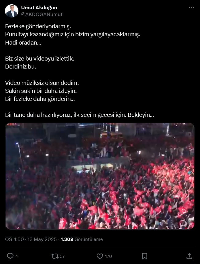 Umut Akdoğan Fezleke Paylaşımı