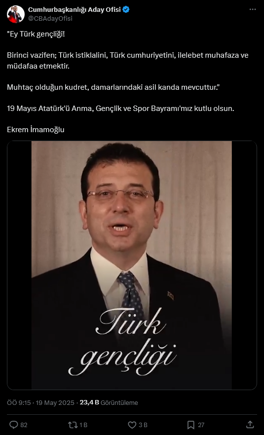 Ekrem İmamoğlu - 19 Mayıs Videosu