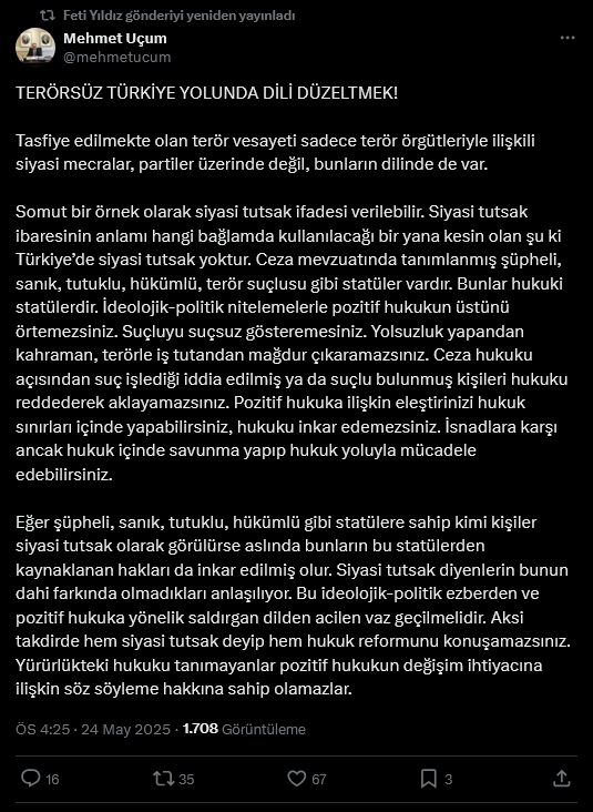 Mehmet Uçum'un paylaşımı