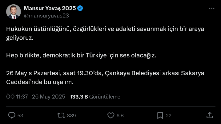 Mansur Yavaş Miting Duyurusu