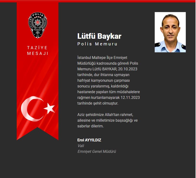 Şehit Polis Lütfü Baykar Davasında Karar