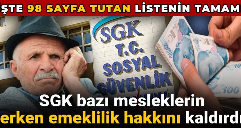 SGK Erken Emeklilik Hakkını Kaldırdı: Ayrıntılı Meslek Listesi