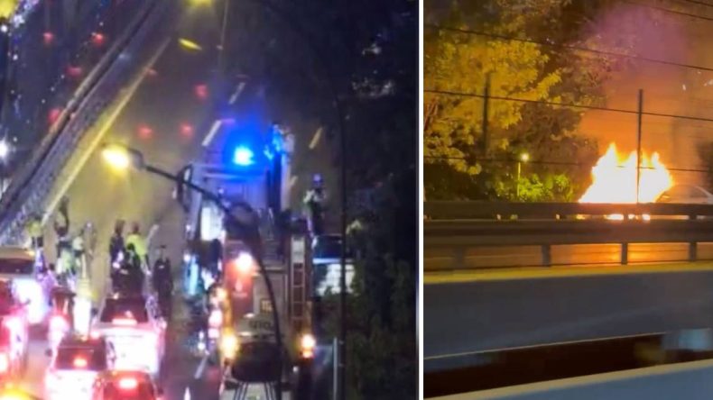 Şişli’de Seyir Halindeki Araç Yanarak Kül Oldu