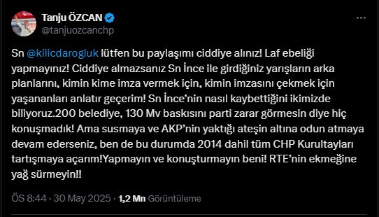 Tanju Özcan - Kılıçdaroğlu Tepkisi