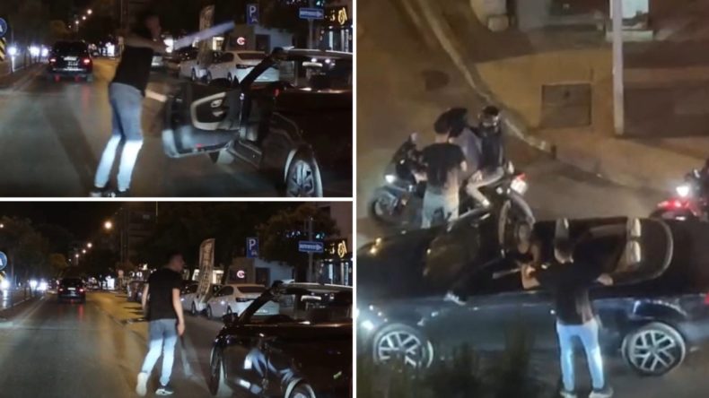 Trafikte Dehşet Anları: Döner Bıçağıyla Üzerine Yürüdü