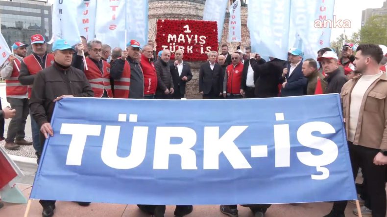 Türk-İş, Taksim Meydanı’na Çelenk Bıraktı