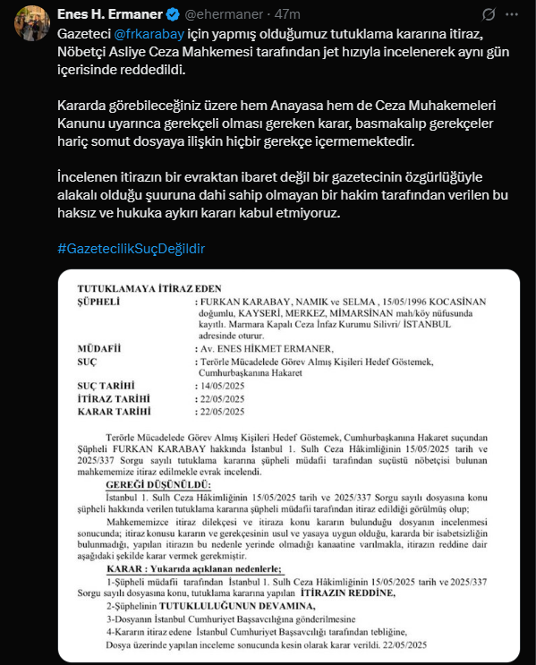 Açıklama Tweeti