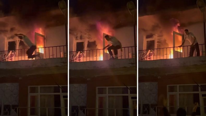 Yangına Müdahale Sırasında Balkondan Atlayan Genç