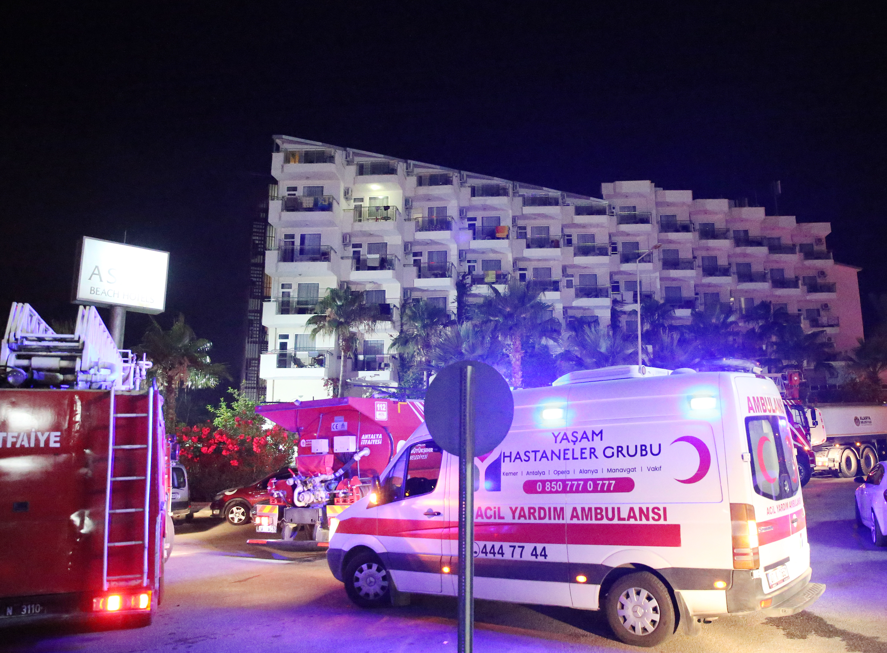 Alanya'da otelde çıkan yangın
