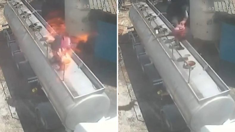 Ağzında Sigara ile Çalışırken Patlama Yaşandı