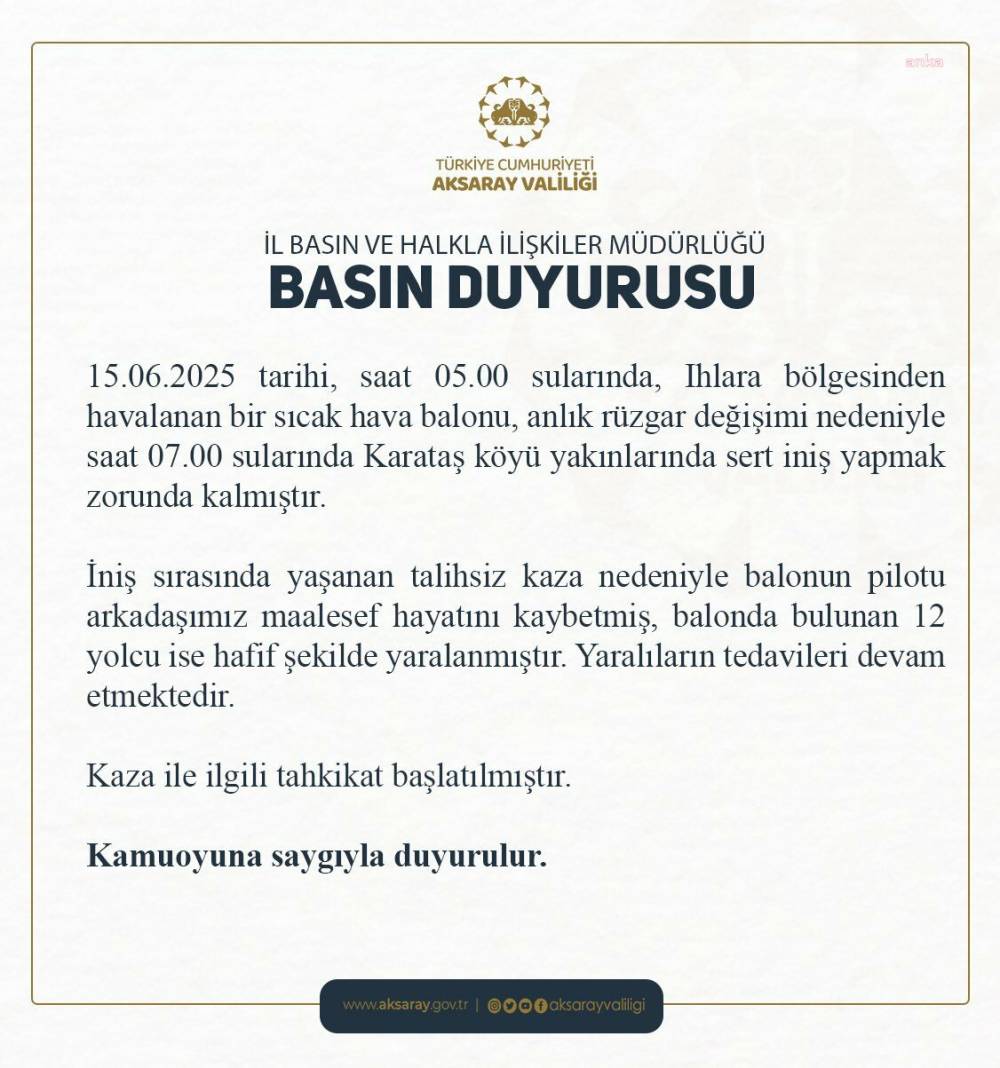 Valilik Açıklaması