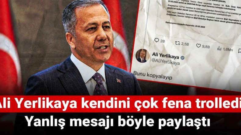 Ali Yerlikaya Kendini Eğlenceli Bir Şekilde Trolledi: Yanlış Mesajı Şu Şekilde Paylaştı