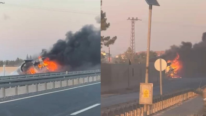 Anız Yangını Yakıt Yüklü Tankere Sıçradı