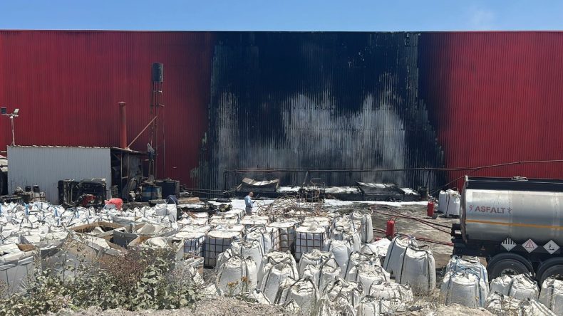 Asfalt Fabrikasında Yangın Çıktı