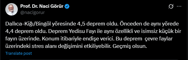 Naci Görür Açıklama