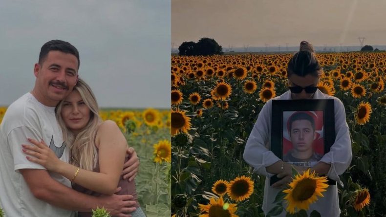 Geçen yıl aynı yerdeydiler, bu yıl sadece fotoğrafıyla: Şehit eşinden duygusal bir anma
