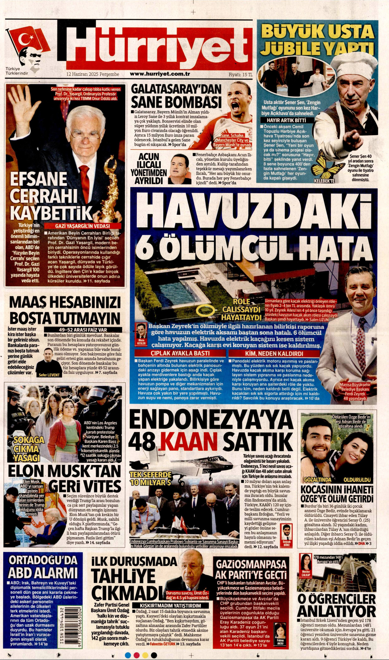 Hürriyet Gazetesi Manşeti