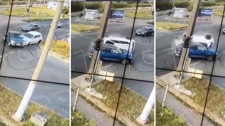 Kavşakta korkutan kaza: Takla attı metrelerce sürüklendi, 5 yaralı