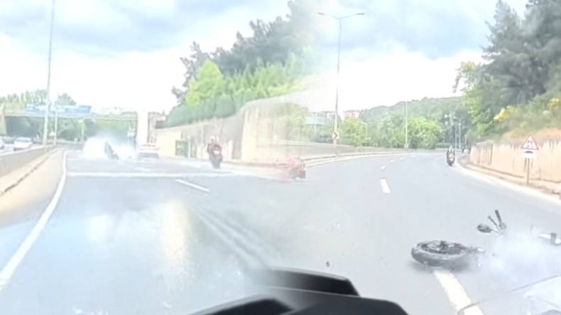 Kocaeli’de Zincirleme Motosiklet Kazası: O Anlar Kamerada