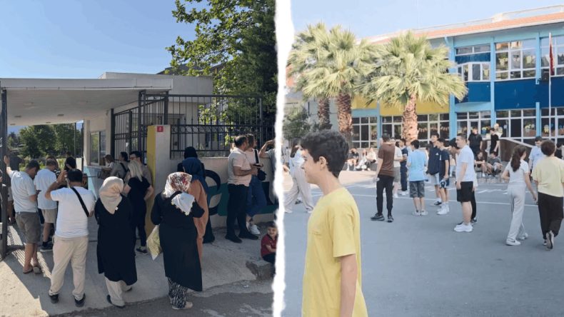 Öğrenciler sınavda, veliler dışarıda sessiz bekleyişte