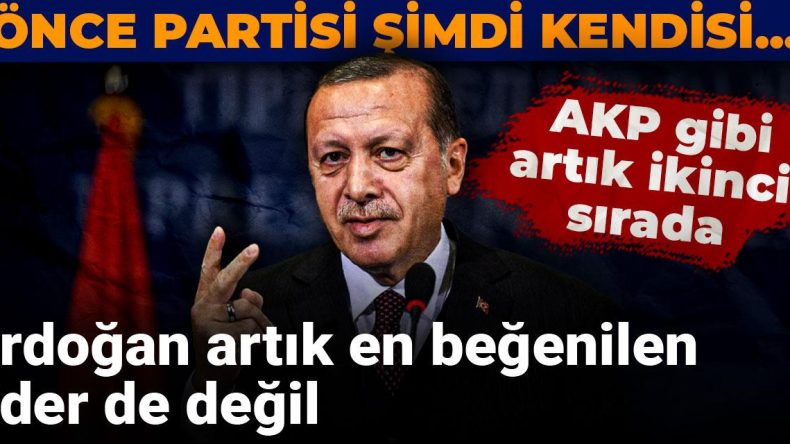 Önce partisi şimdi kendisi… Erdoğan en beğenilen lider değil: AKP ikinci sırada