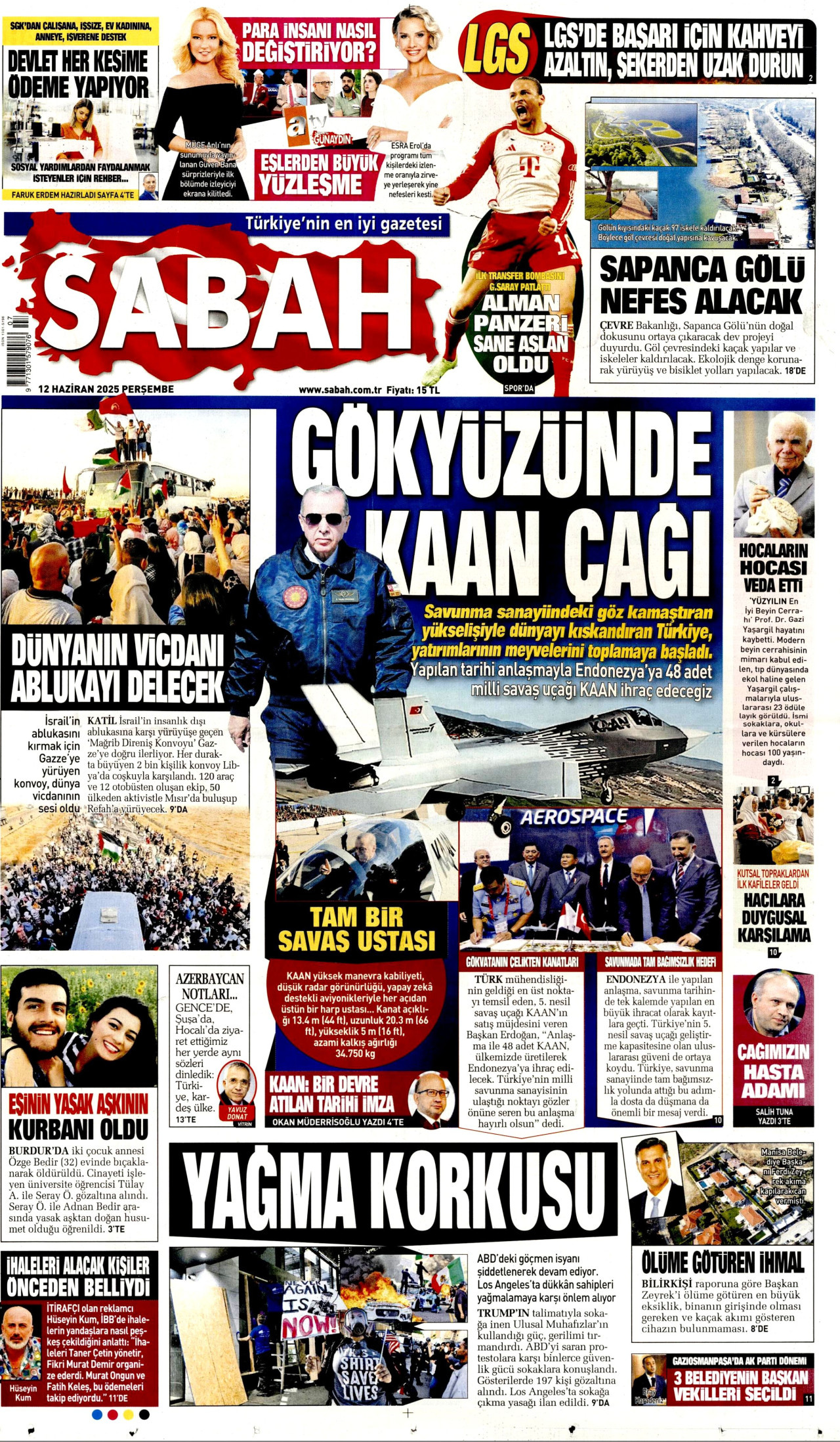 Sabah Gazetesi Manşeti