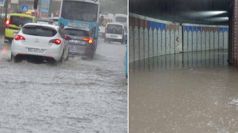 Sağanak Yağış Hayatı Felç Etti! Sokaklar Göl Oldu