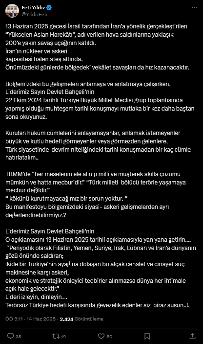 Feti Yıldız Açıklama